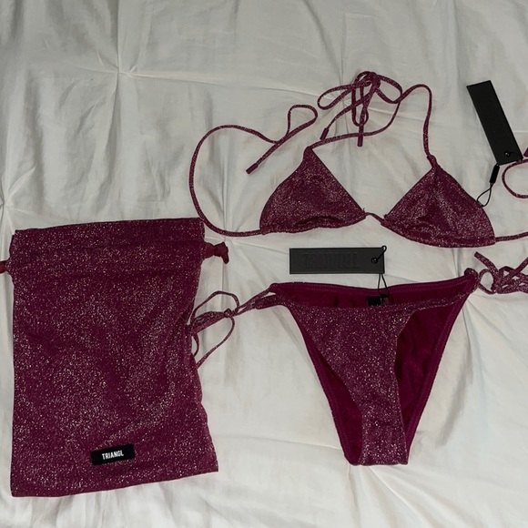 Traingl bikini - violet sparkle - Picture 2 of 5